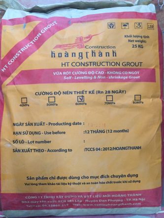 HT Construction Grout - Vữa rót vữa tự chảy, cường độ nén cao 60MPa